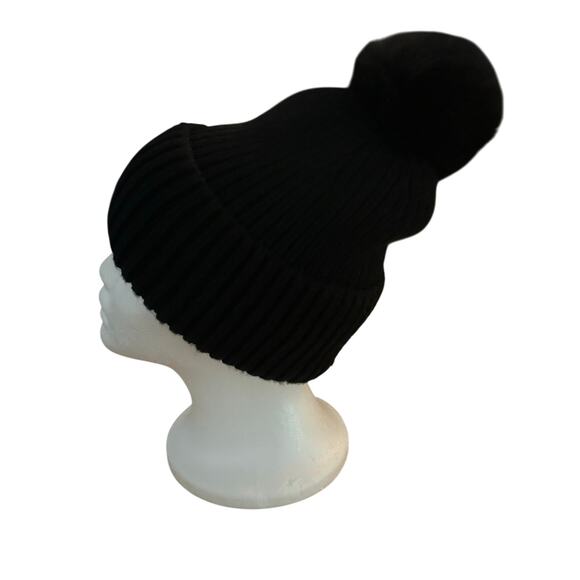 Steve Madden black knit beanie hat ski snow winter - Picture 5 of 5